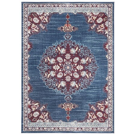 Safavieh 2 x 4 ft. Brentwood Power Loomed Accent Area Rug Navy & Burgundy BNT867P-24